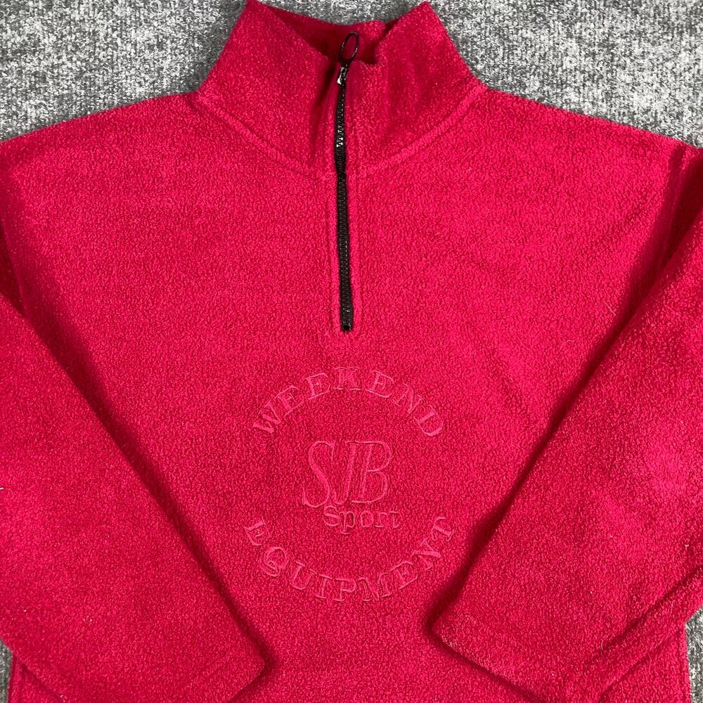SB Sport 1/4 Zip Fleece Pullover Womens Small Pink Lightweight Sweater